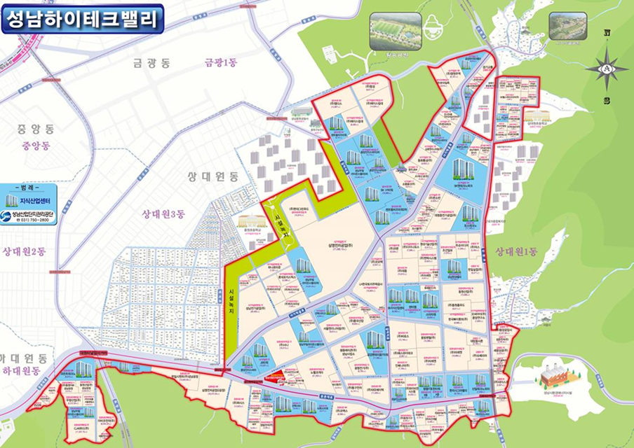 성남하이테크밸리 위치도 지도 이미지